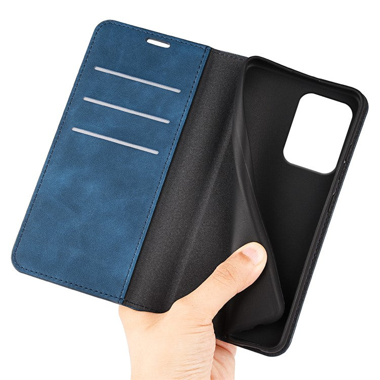 For Oppo Reno13 F 5G Case Skin Touch Leather Wallet Phone Cover - Blue