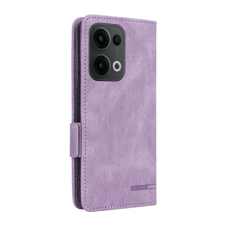 For Oppo Reno13 Pro 5G Case Leather Wallet Flip Phone Cover with Hardware Decor - Purple
