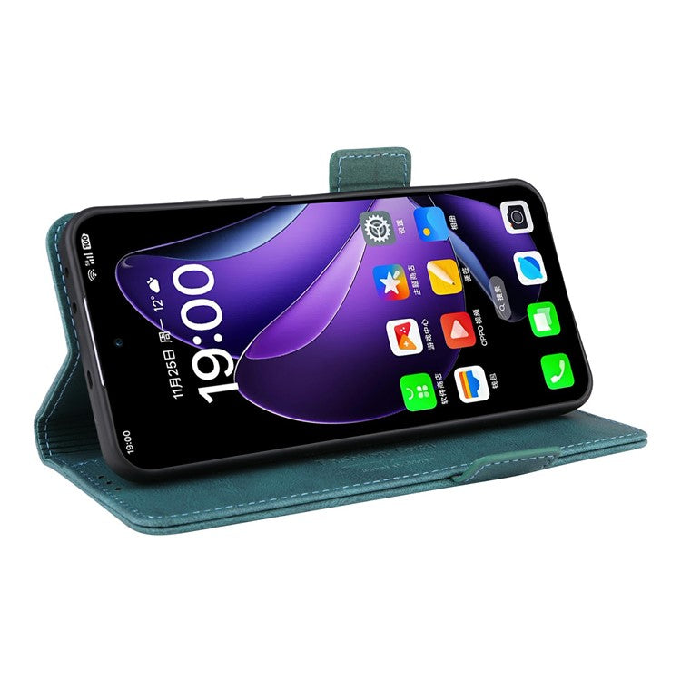 For Oppo Reno13 Pro 5G Case Leather Wallet Flip Phone Cover with Hardware Decor - Blue