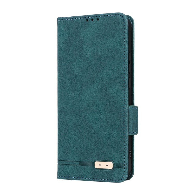 For Oppo Reno13 Pro 5G Case Leather Wallet Flip Phone Cover with Hardware Decor - Blue