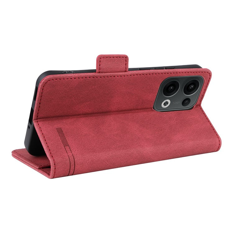 For Oppo Reno13 Pro 5G Case Leather Wallet Flip Phone Cover with Hardware Decor - Rose