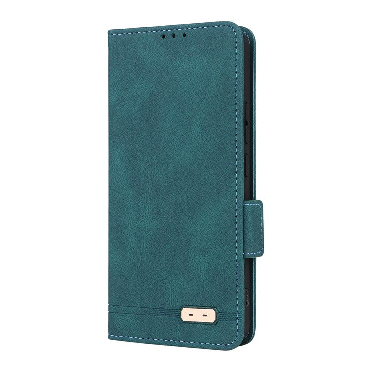 For Oppo Reno13 F 5G Case Leather Wallet Flip Phone Cover with Hardware Decor - Blue
