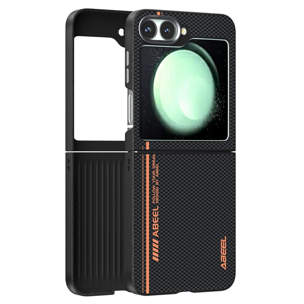 ABEEL For Samsung Galaxy Z Flip7 FE 5G / Z Flip6 5G Case Compatible with MagSafe Printed PC TPU Aluminum Alloy Leather Phone Cover - Outstanding No. 2