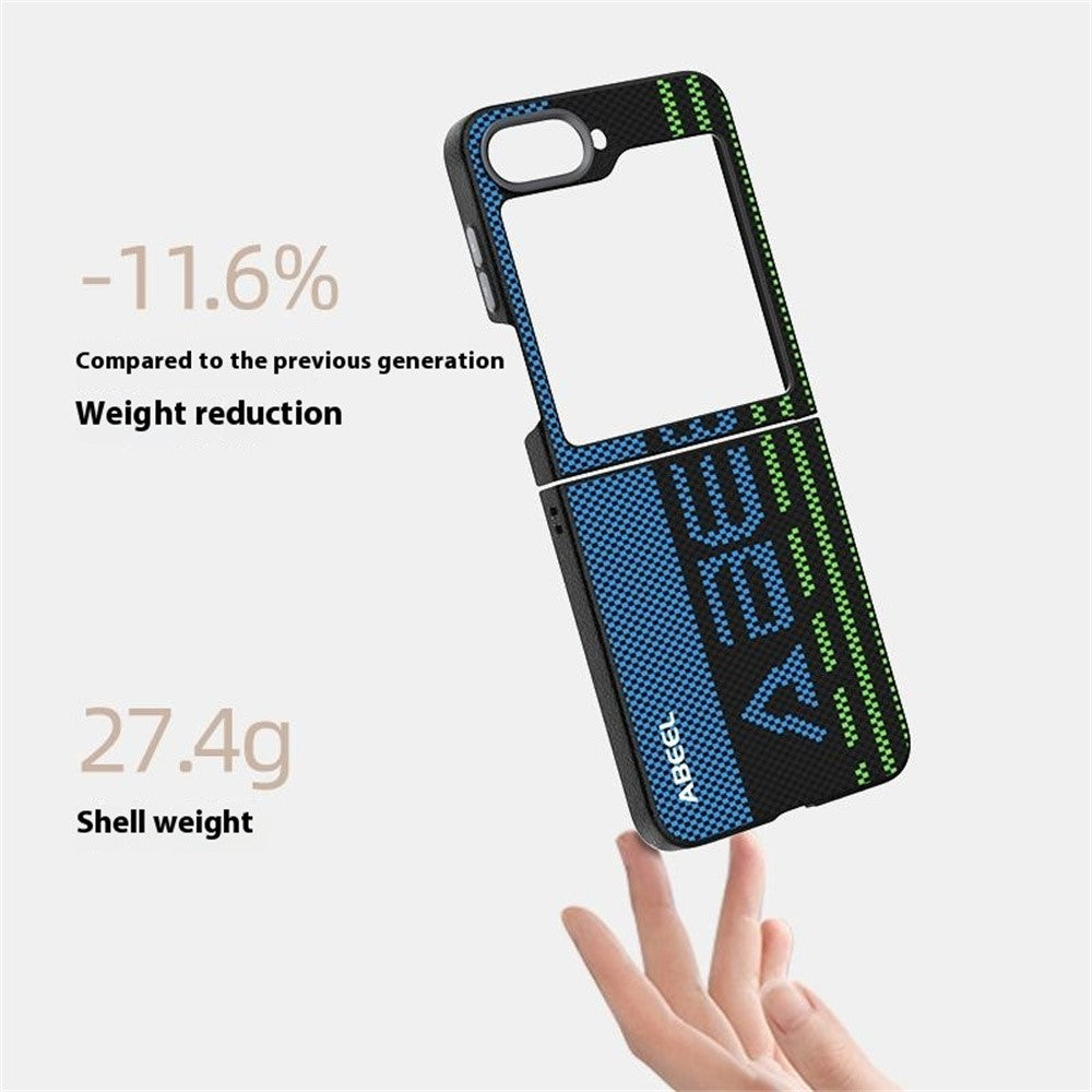 ABEEL For Samsung Galaxy Z Flip7 FE 5G / Z Flip6 5G Case Compatible with MagSafe Printed PC TPU Aluminum Alloy Leather Phone Cover - Outstanding No. 2
