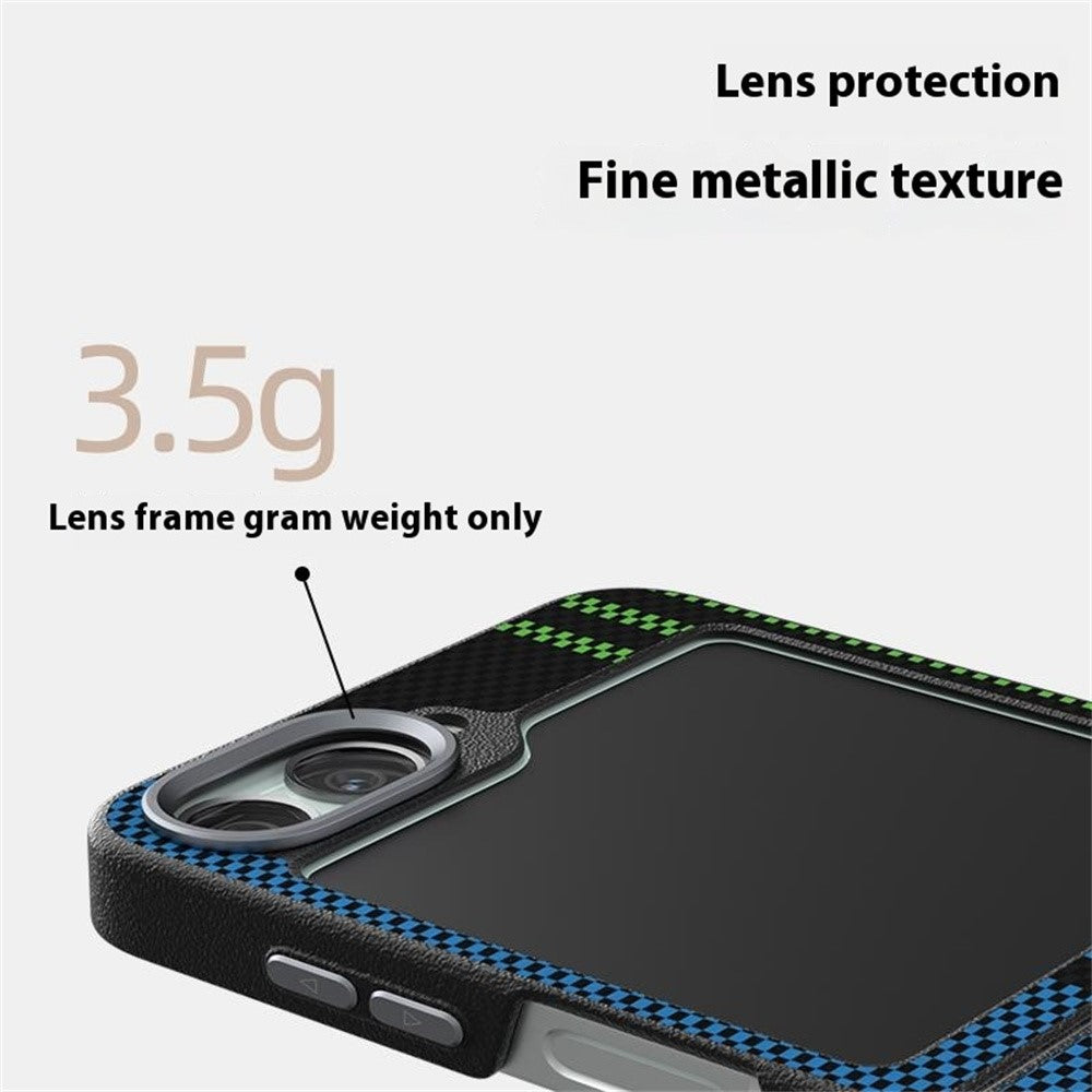 ABEEL For Samsung Galaxy Z Flip7 FE 5G / Z Flip6 5G Case Compatible with MagSafe Printed PC TPU Aluminum Alloy Leather Phone Cover - Outstanding No. 2