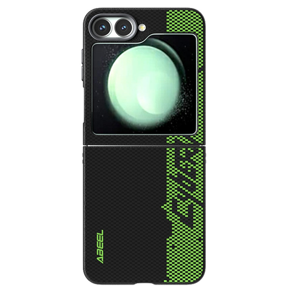 ABEEL For Samsung Galaxy Z Flip7 FE 5G / Z Flip6 5G Case Compatible with MagSafe Printed PC TPU Aluminum Alloy Leather Phone Cover - Outstanding No. 3