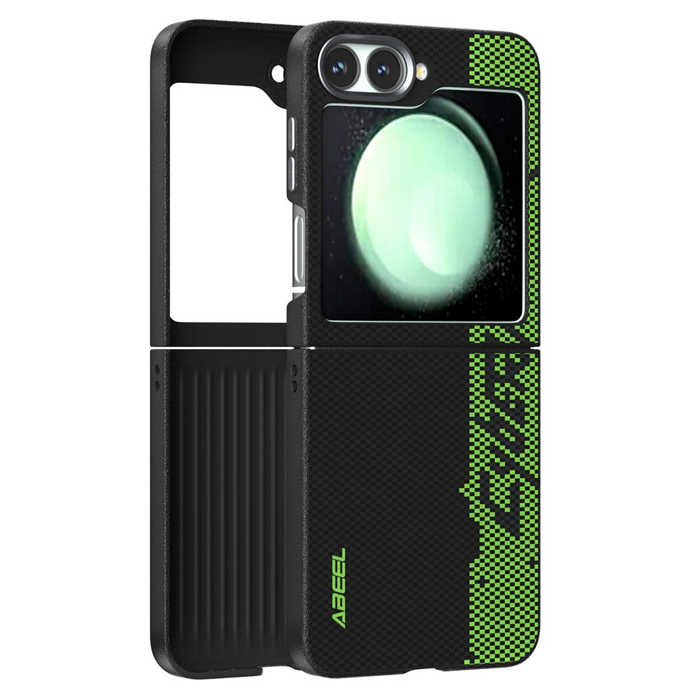 ABEEL For Samsung Galaxy Z Flip7 FE 5G / Z Flip6 5G Case Compatible with MagSafe Printed PC TPU Aluminum Alloy Leather Phone Cover - Outstanding No. 3