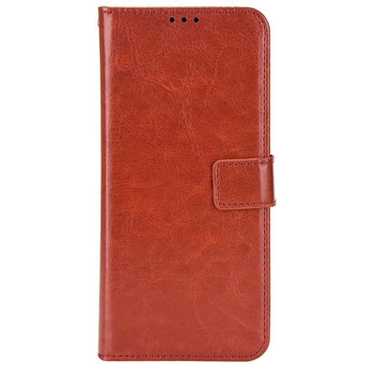 For Google Pixel 7 5G Magnetic Clasp Protective Phone Case Foldable Stand Crazy Horse Texture PU Leather Wallet Cover - Brown