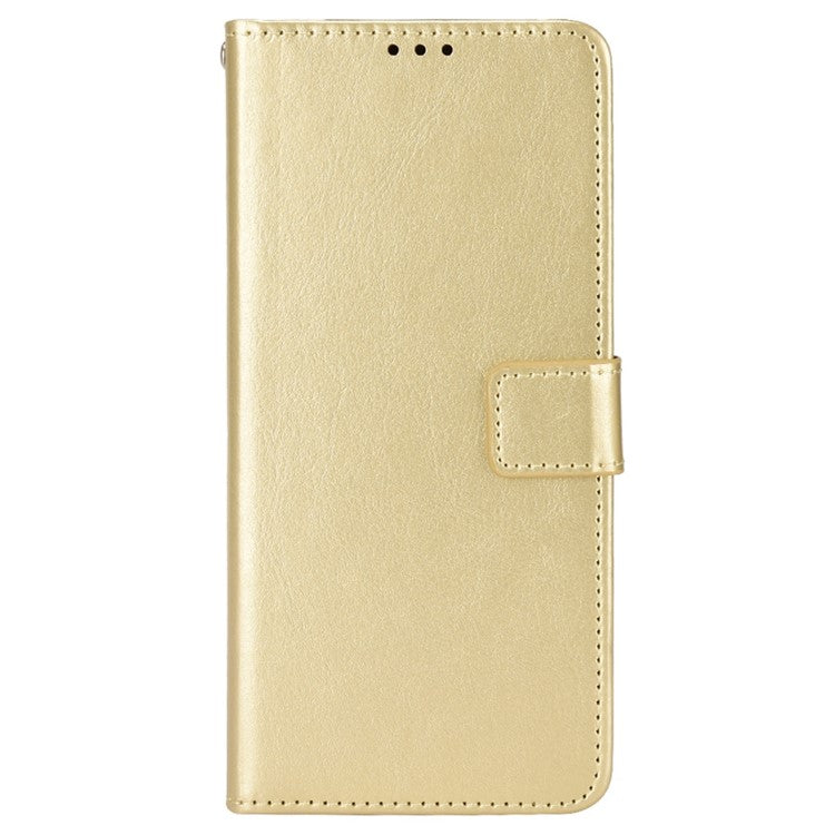For Google Pixel 7 5G Magnetic Clasp Protective Phone Case Foldable Stand Crazy Horse Texture PU Leather Wallet Cover - Gold