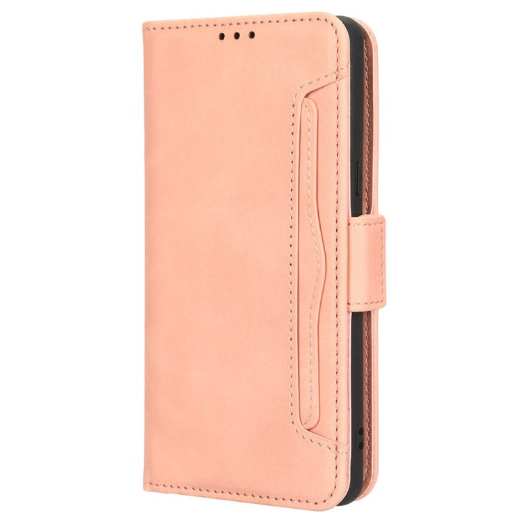 Shockproof Phone Cover For Google Pixel 7 5G, PU Leather Wallet Case Dual Magnetic Clasp Phone Shell with Stand Card Holder - Pink