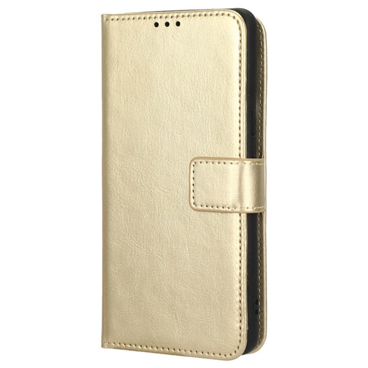 Anti-fall Phone Case For Google Pixel 7 Pro 5G, PU Leather Crazy Horse Texture Magnetic Clasp Full Protection Phone Wallet Cover with Stand - Gold