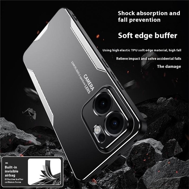 For Oppo Reno13 F 4G Phone Case Aluminium Alloy TPU PC Back Cover - Gold