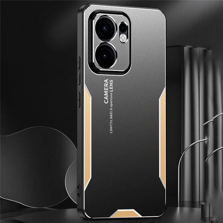 For Oppo Reno13 F 4G Phone Case Aluminium Alloy TPU PC Back Cover - Gold