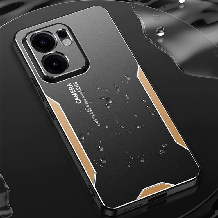 For Oppo Reno13 F 4G Phone Case Aluminium Alloy TPU PC Back Cover - Gold