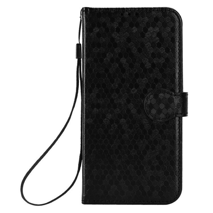 For Oppo Reno13 F 5G Wallet Case Dot Pattern Imprint PU Leather Phone Cover - Black