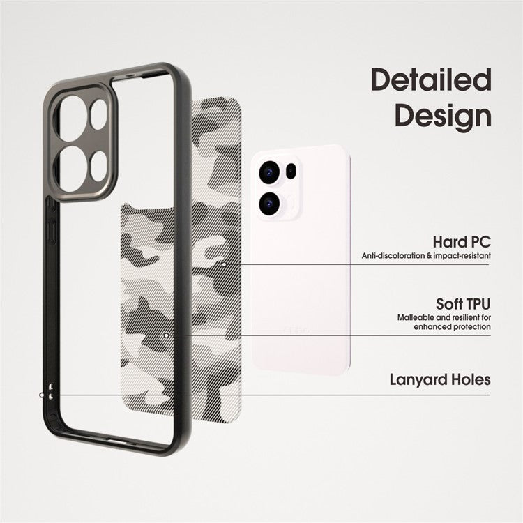 IBMRS For Oppo Reno13 Pro 5G Case TPU + PC Heavy Duty Shockproof Phone Cover - Grid Camouflage