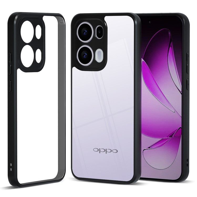 IBMRS For Oppo Reno13 Pro 5G Case TPU + PC Heavy Duty Shockproof Phone Cover - Transparent Black