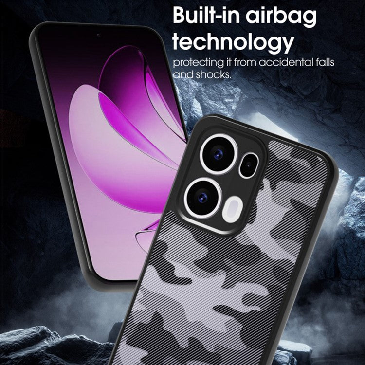 IBMRS For Oppo Reno13 Pro 5G Case TPU + PC Heavy Duty Shockproof Phone Cover - Transparent Black