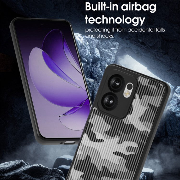 IBMRS For Oppo Reno13 F 5G / 4G Case TPU + PC Heavy Duty Shockproof Phone Cover - Transparent Black
