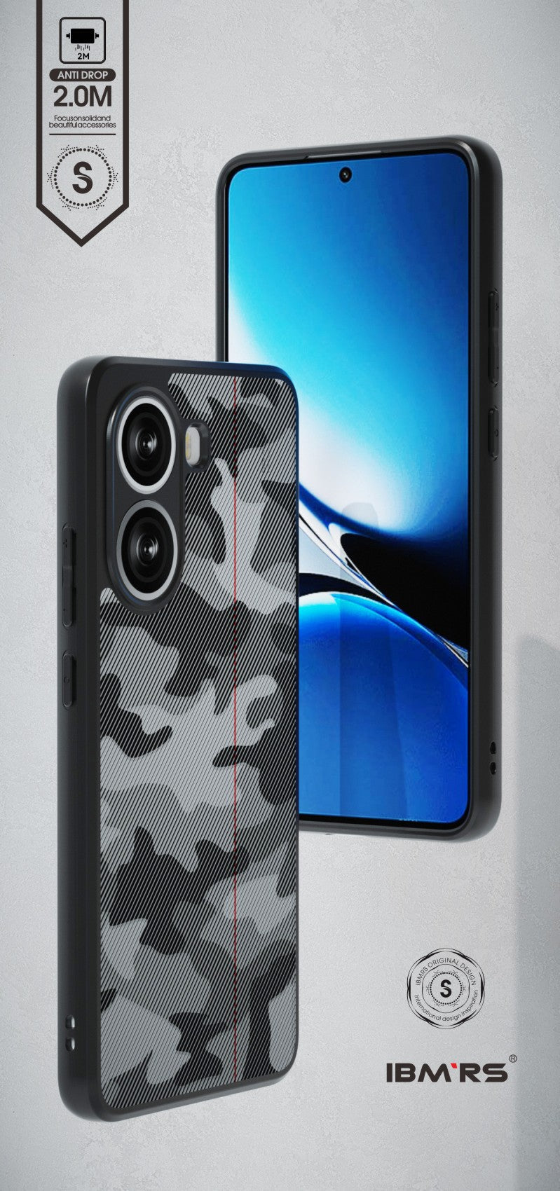 IBMRS For Xiaomi Redmi Turbo 4 5G / Poco X7 Pro 5G Case TPU + PC Heavy Duty Shockproof Phone Cover - Artistic Camouflage