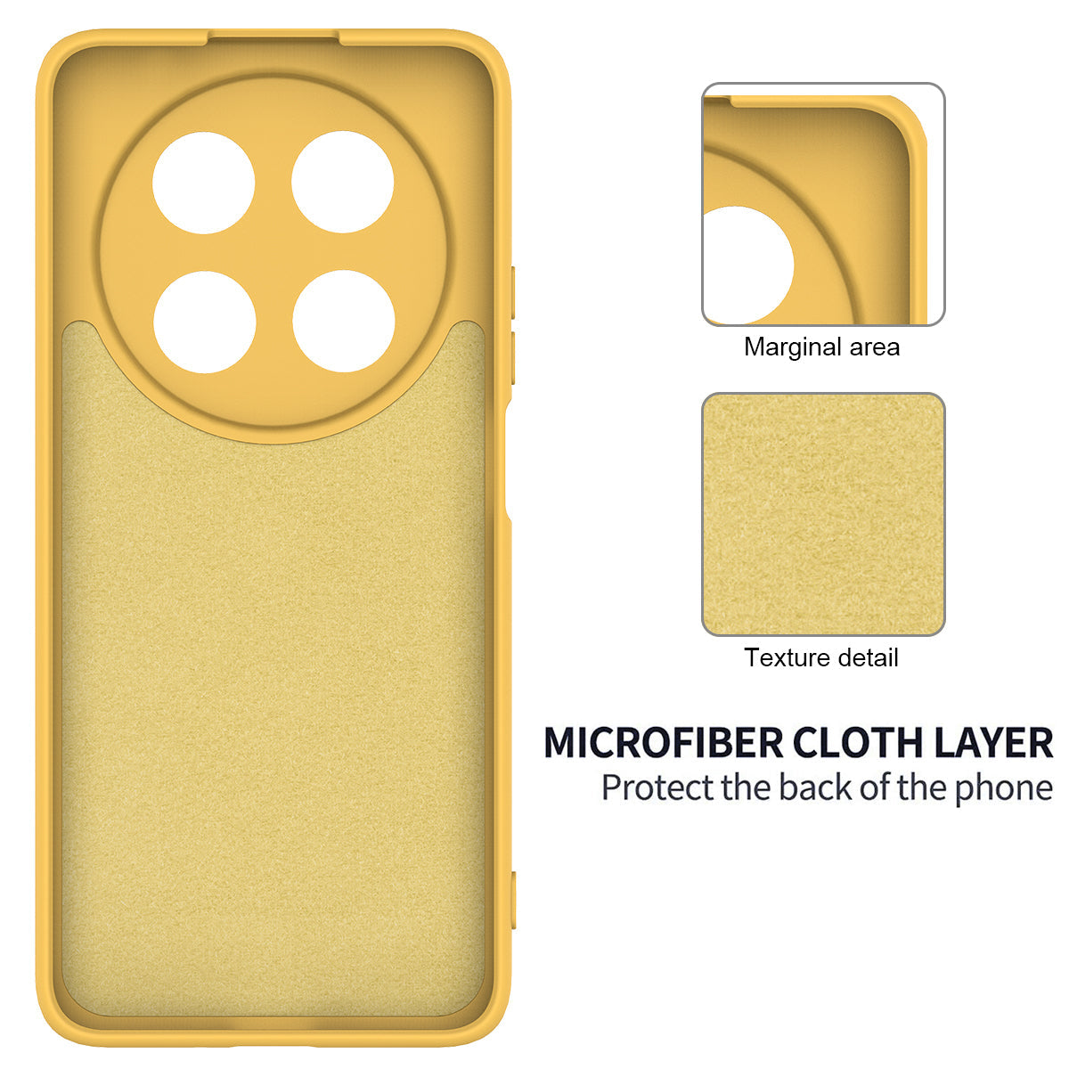 For Huawei nova 13i Liquid Silicone Case Phone Back Cover with Hand Strap - Yellow