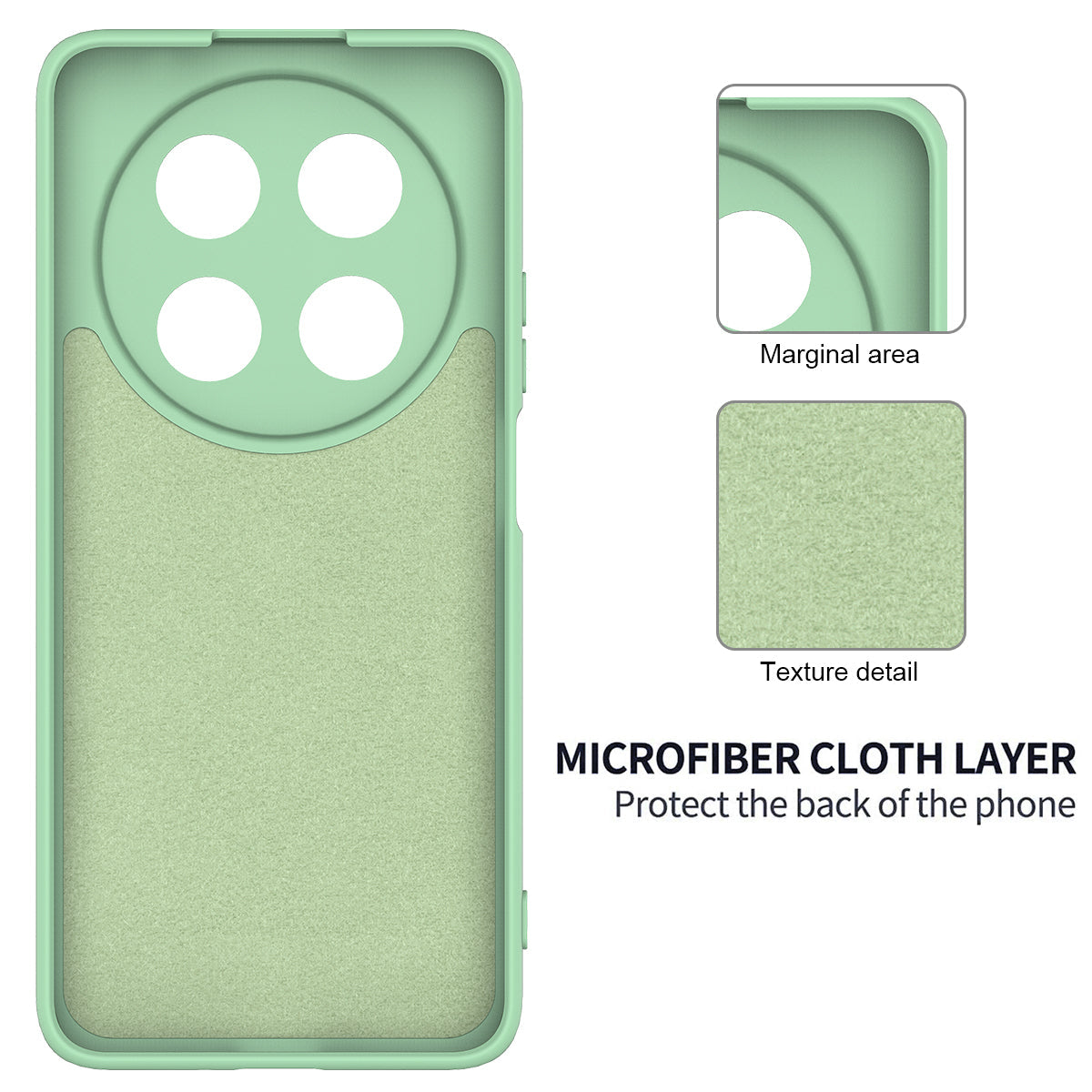 For Huawei nova 13i Liquid Silicone Case Phone Back Cover with Hand Strap - Green