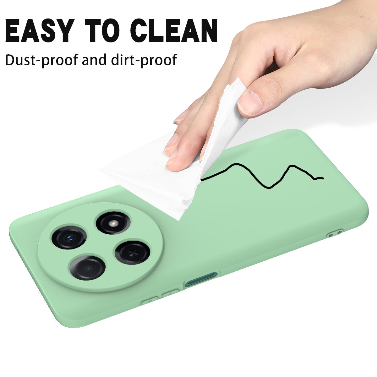 For Huawei nova 13i Liquid Silicone Case Phone Back Cover with Hand Strap - Green