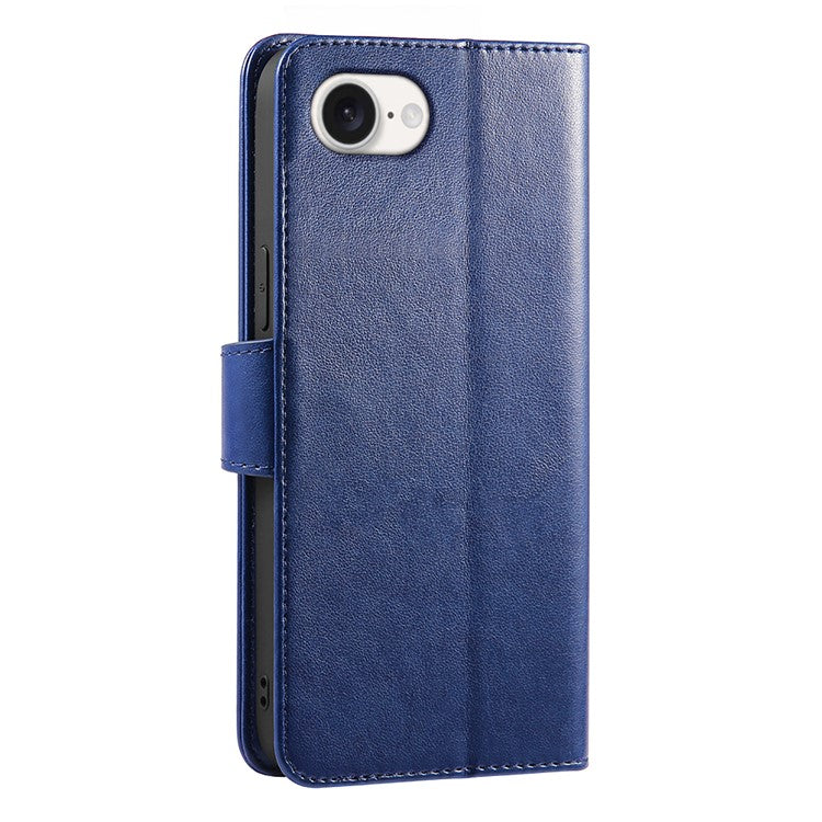 For iPhone 16e Case Stand Card Holder Wallet Leather Phone Cover - Blue