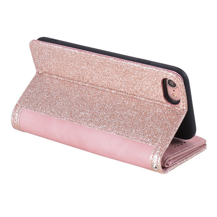 For iPhone 16e Case PU Leather Phone Cover with Zipper Wallet 9 Card Slots - Rose Gold