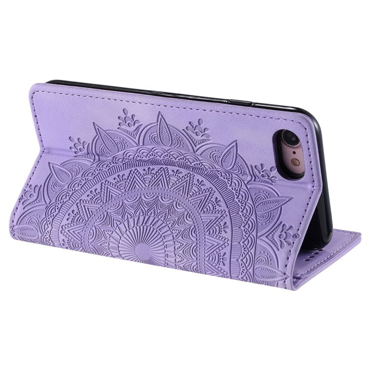 Style-010 For iPhone 16e Case Magnetic Closing Leather Phone Cover Pattern Imprinted - Purple