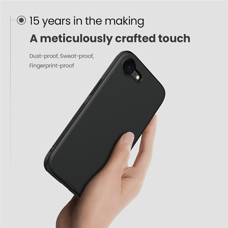 NILLKIN Frosted Shield Pro For iPhone 16e Case Matte PC + TPU Phone Cover - Black