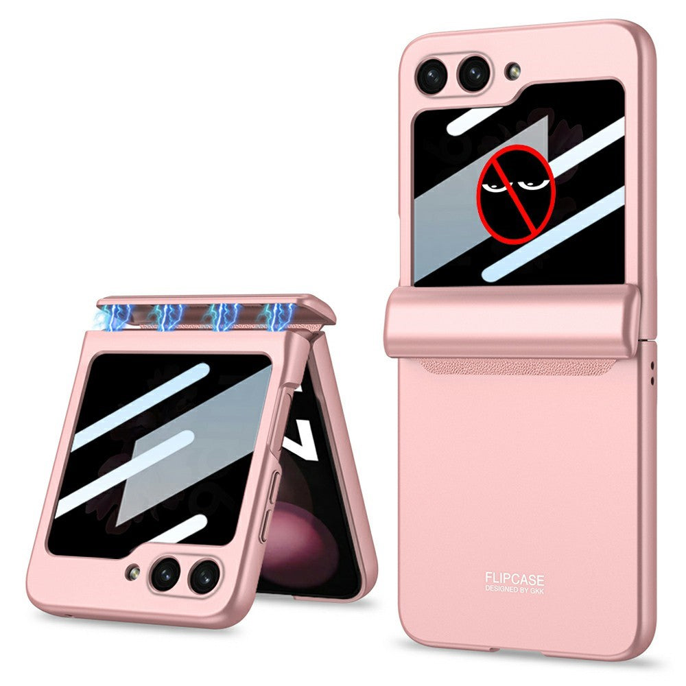 GKK 10691 For Samsung Galaxy Z Flip7 FE 5G / Z Flip6 5G Case with Privacy Screen Film Magnetic Hinge Protection Phone Cover - Pink