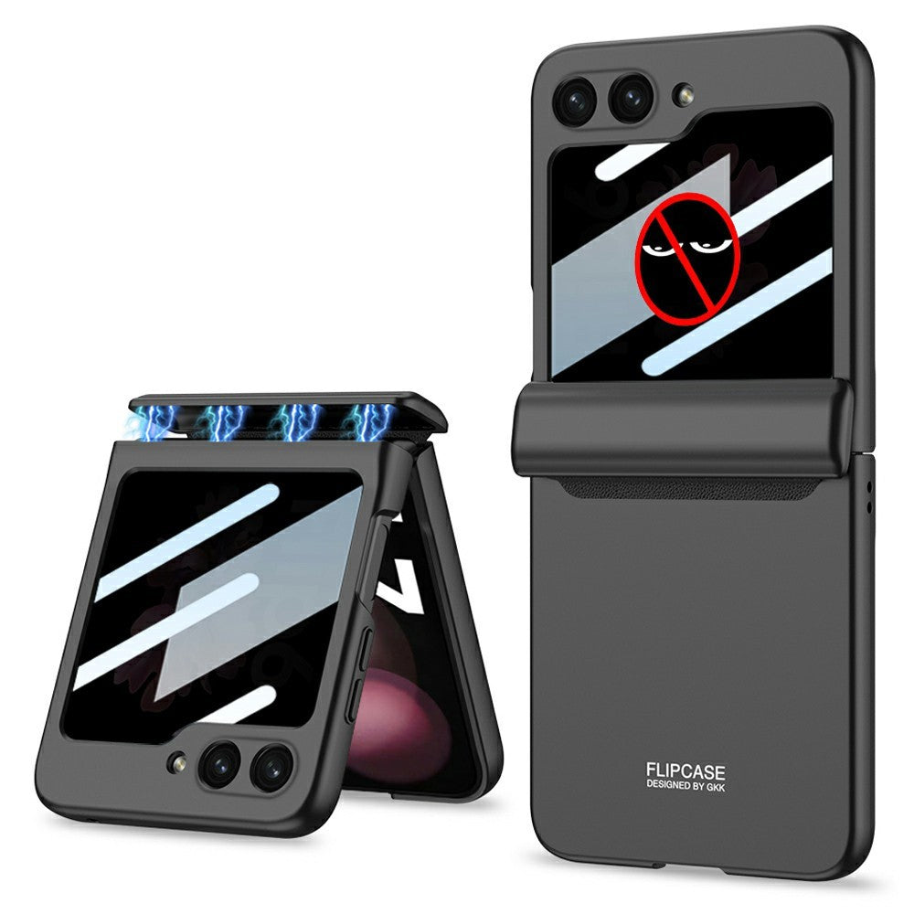 GKK 10691 For Samsung Galaxy Z Flip7 FE 5G / Z Flip6 5G Case with Privacy Screen Film Magnetic Hinge Protection Phone Cover - Black