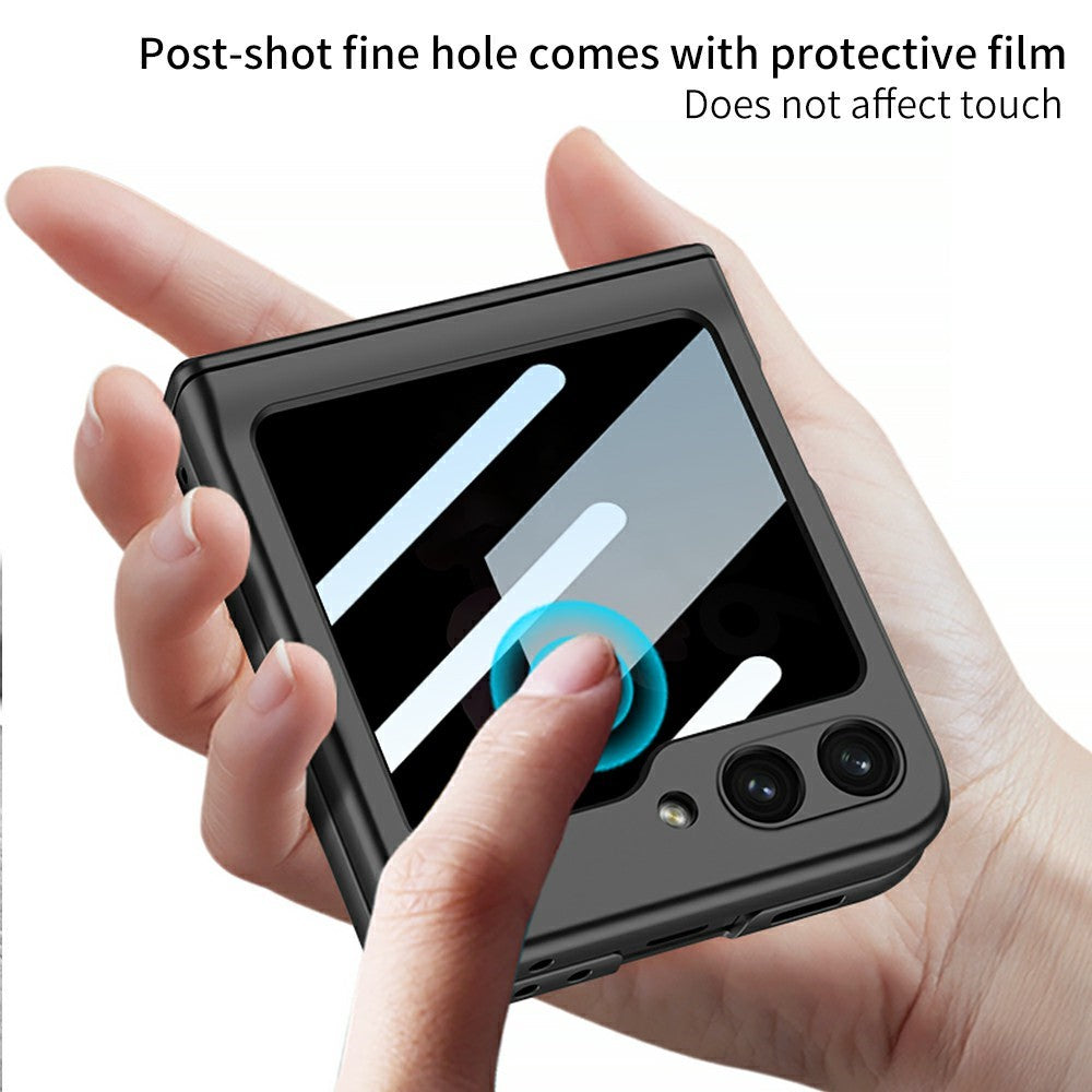 GKK 10691 For Samsung Galaxy Z Flip7 FE 5G / Z Flip6 5G Case with Privacy Screen Film Magnetic Hinge Protection Phone Cover - Black