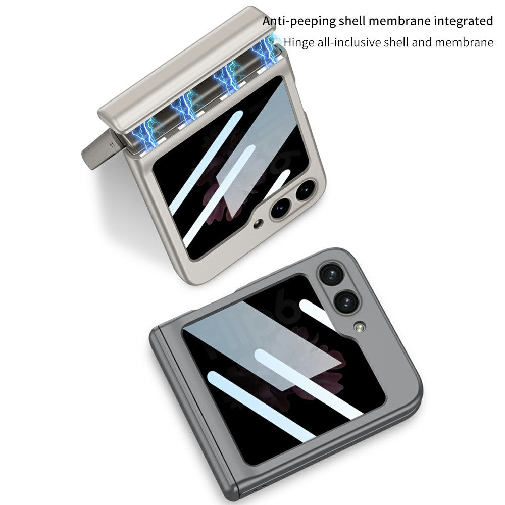 GKK 10691 For Samsung Galaxy Z Flip7 FE 5G / Z Flip6 5G Case with Privacy Screen Film Magnetic Hinge Protection Phone Cover - Wine Red