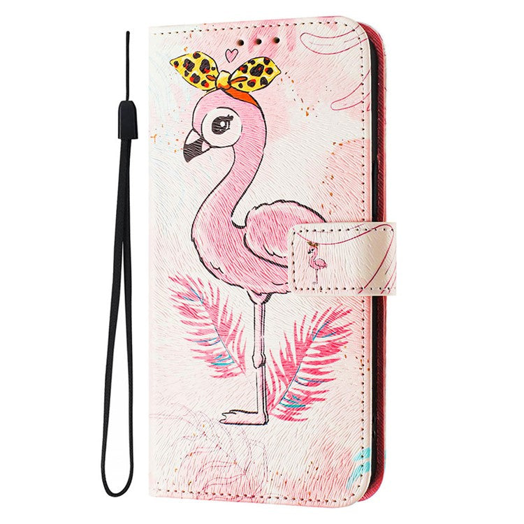 ENKAY Hat-Prince For iPhone 16e Leather Case Pattern Printing Card Slot Stand Phone Cover with Lanyard - Bird
