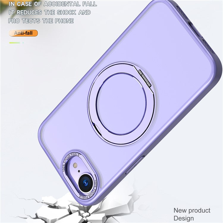 For iPhone 16e Case Compatible with MagSafe TPU + Acrylic Kickstand Phone Cover - Light Purple