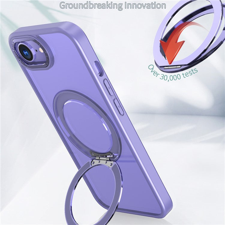 For iPhone 16e Case Compatible with MagSafe TPU + Acrylic Kickstand Phone Cover - Light Purple