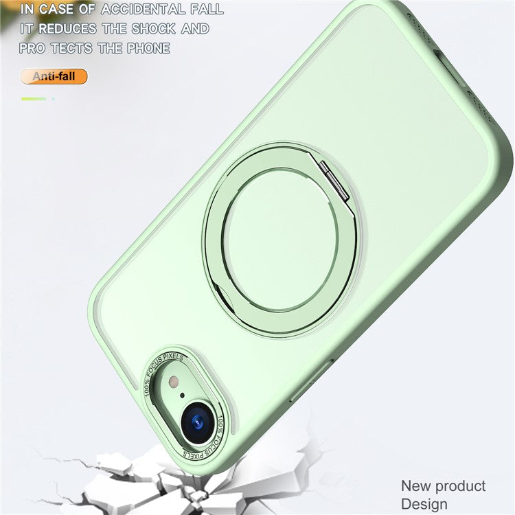 For iPhone 16e Case Compatible with MagSafe TPU + Acrylic Kickstand Phone Cover - Green