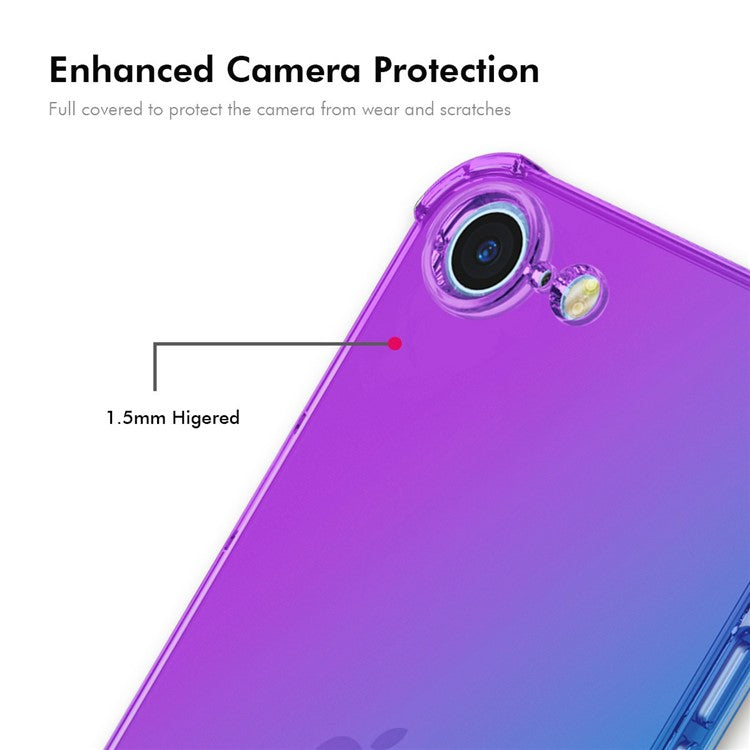 ENKAY For iPhone 16e Case Gradient Series Thickened Four Corner Anti-Drop TPU Phone Cover - Black  /  Gold