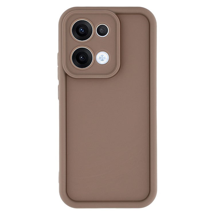 For Oppo Reno13 5G (Global) Case Grooved Design TPU Anti Slip Phone Cover - Brown