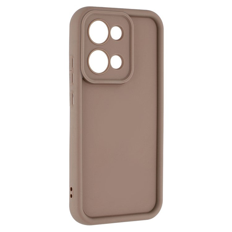 For Oppo Reno13 5G (Global) Case Grooved Design TPU Anti Slip Phone Cover - Brown