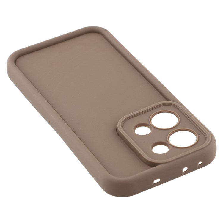 For Oppo Reno13 5G (Global) Case Grooved Design TPU Anti Slip Phone Cover - Brown