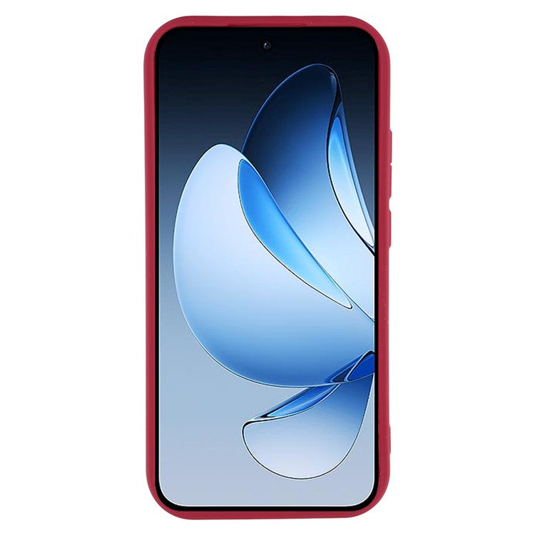 For Oppo Reno13 5G (Global) Case Grooved Design TPU Anti Slip Phone Cover - Red