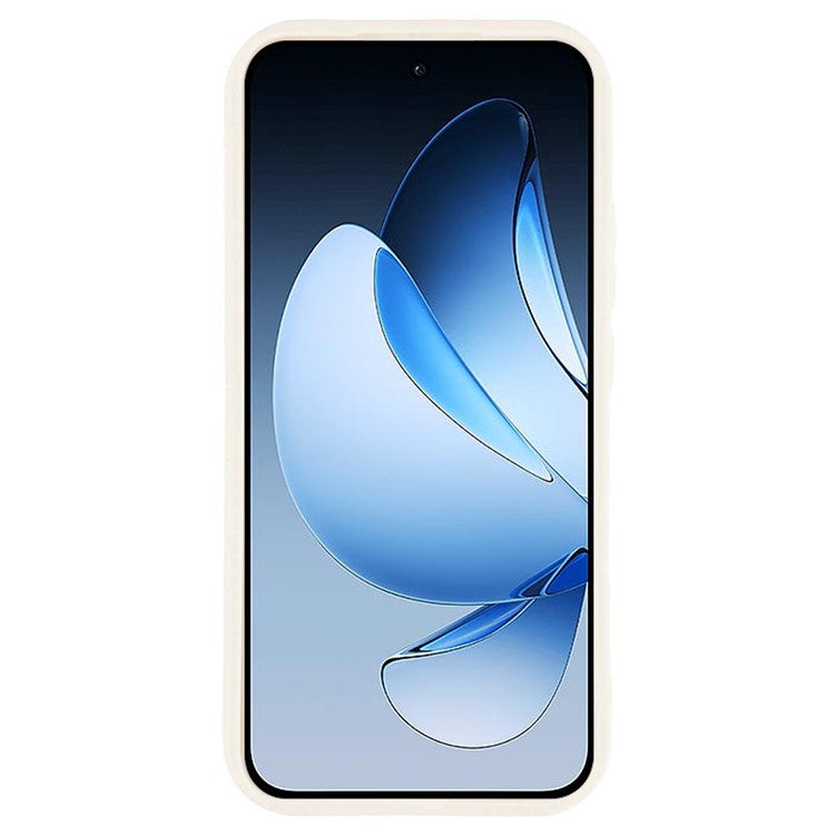 For Oppo Reno13 5G (Global) Case Grooved Design TPU Anti Slip Phone Cover - Beige