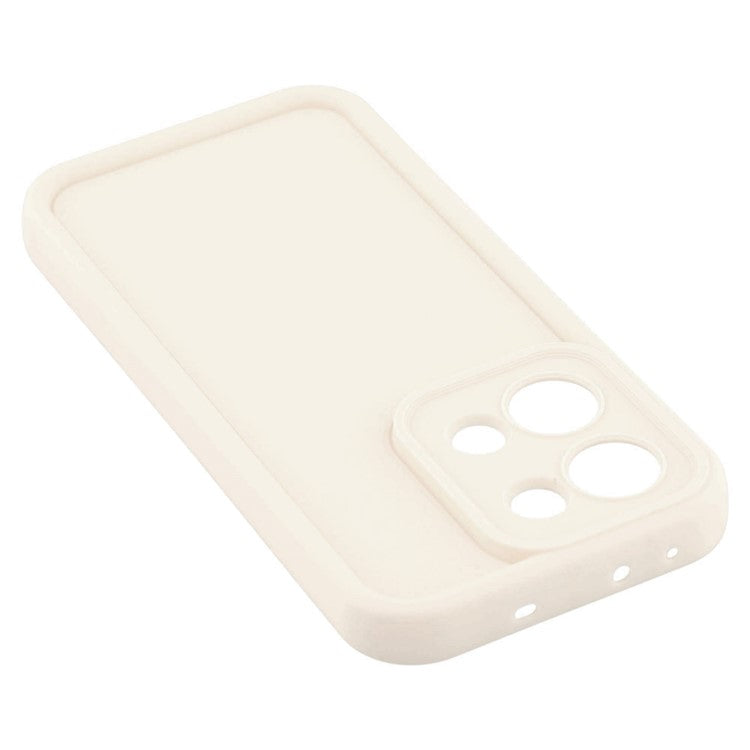 For Oppo Reno13 5G (Global) Case Grooved Design TPU Anti Slip Phone Cover - Beige