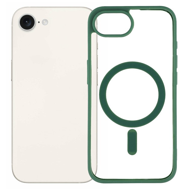 For iPhone 16e Case Compatible with MagSafe TPU + Acrylic Matte Phone Cover - Green