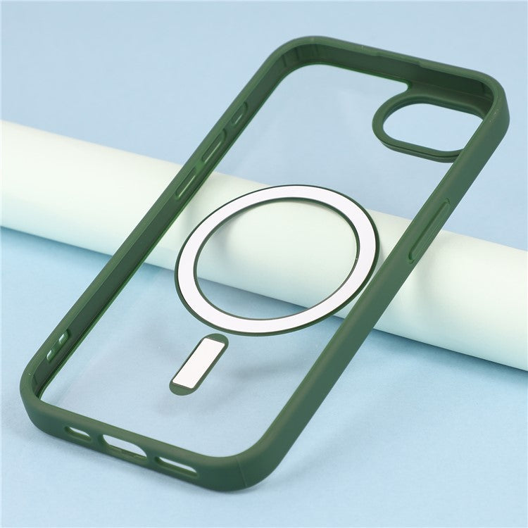 For iPhone 16e Case Compatible with MagSafe TPU + Acrylic Matte Phone Cover - Green