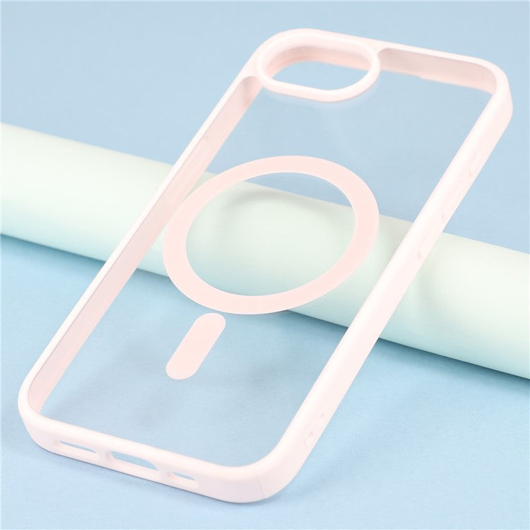 For iPhone 16e Case Compatible with MagSafe TPU + Acrylic Matte Phone Cover - Pink