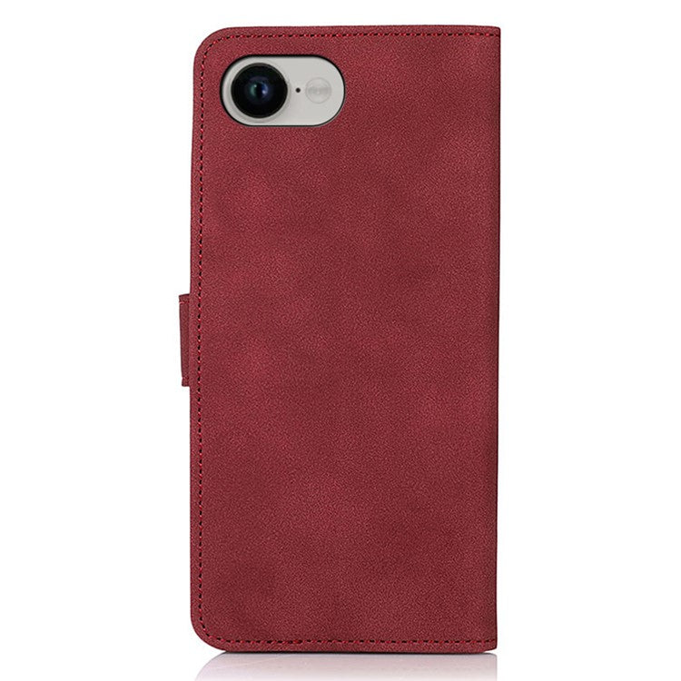 KHAZNEH For iPhone 16e Case PU Leather Wallet Stand Phone Cover - Red